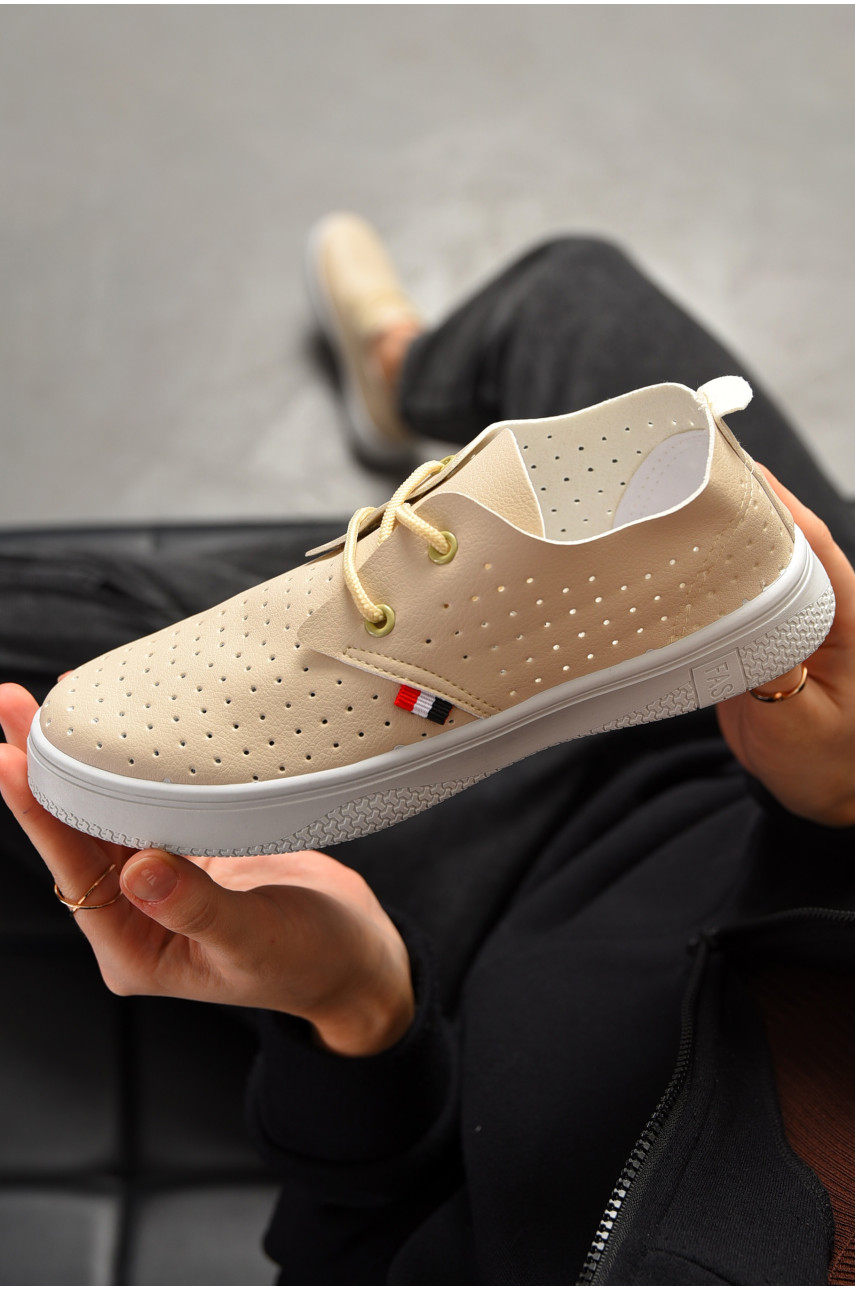 Мокасины женские бежевого цвета 527-22 198850