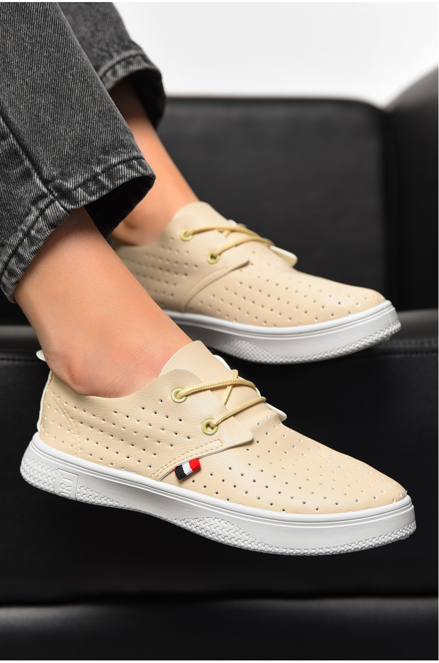 Мокасины женские бежевого цвета 527-22 198850