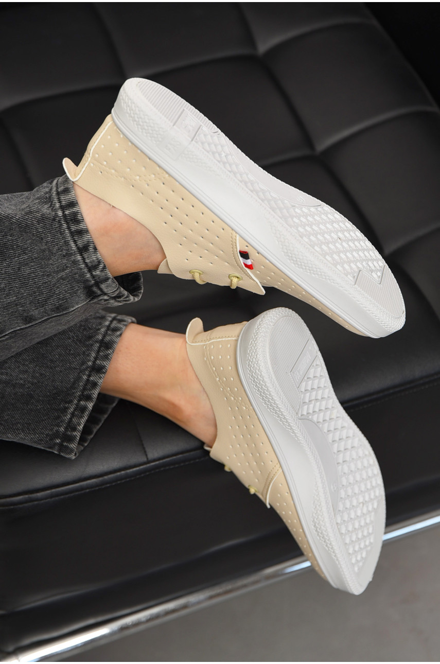 Мокасины женские бежевого цвета 527-22 198850