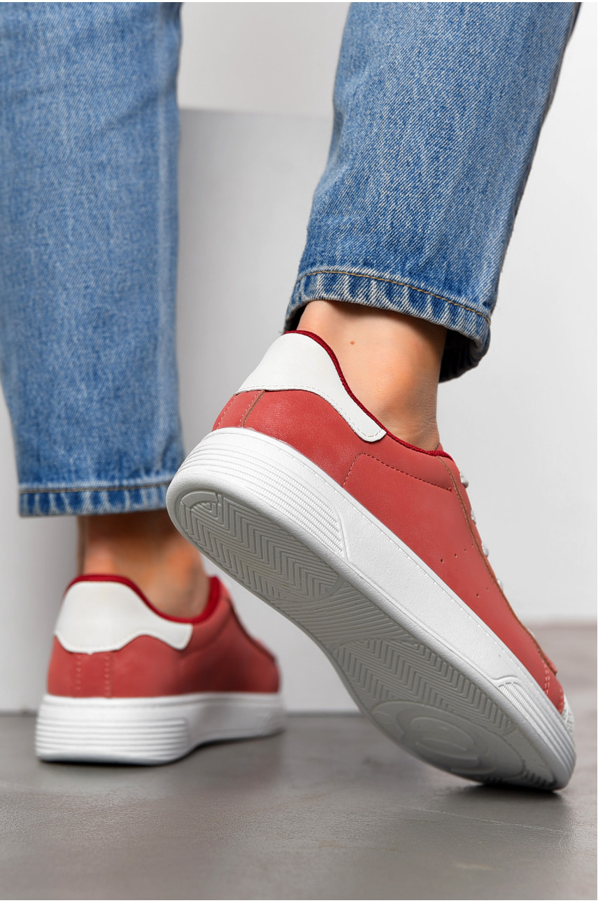 Кросівки жіночі темно-рожевого кольору на шнурівці 0213-8 198852