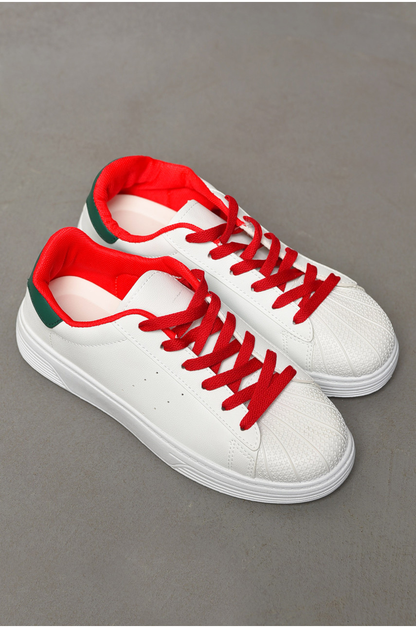 Кросівки жіночі білого кольору на шнурівці 0213-7 198855 Кросівки жіночі білого кольору на шнурівці 0213-7 198855