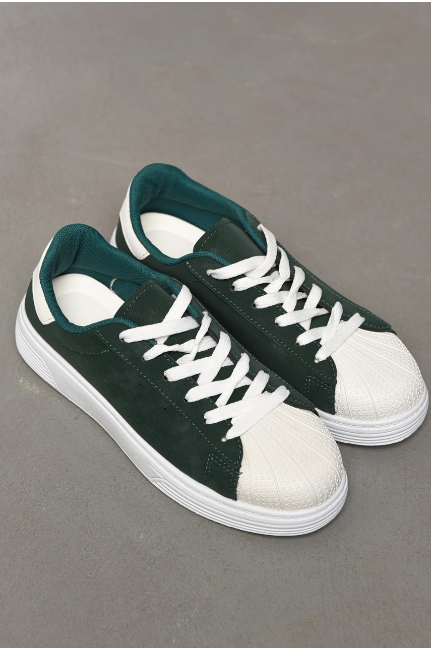 Кросівки жіночі темно-зеленого кольору на шнурівці 0213-6 198856