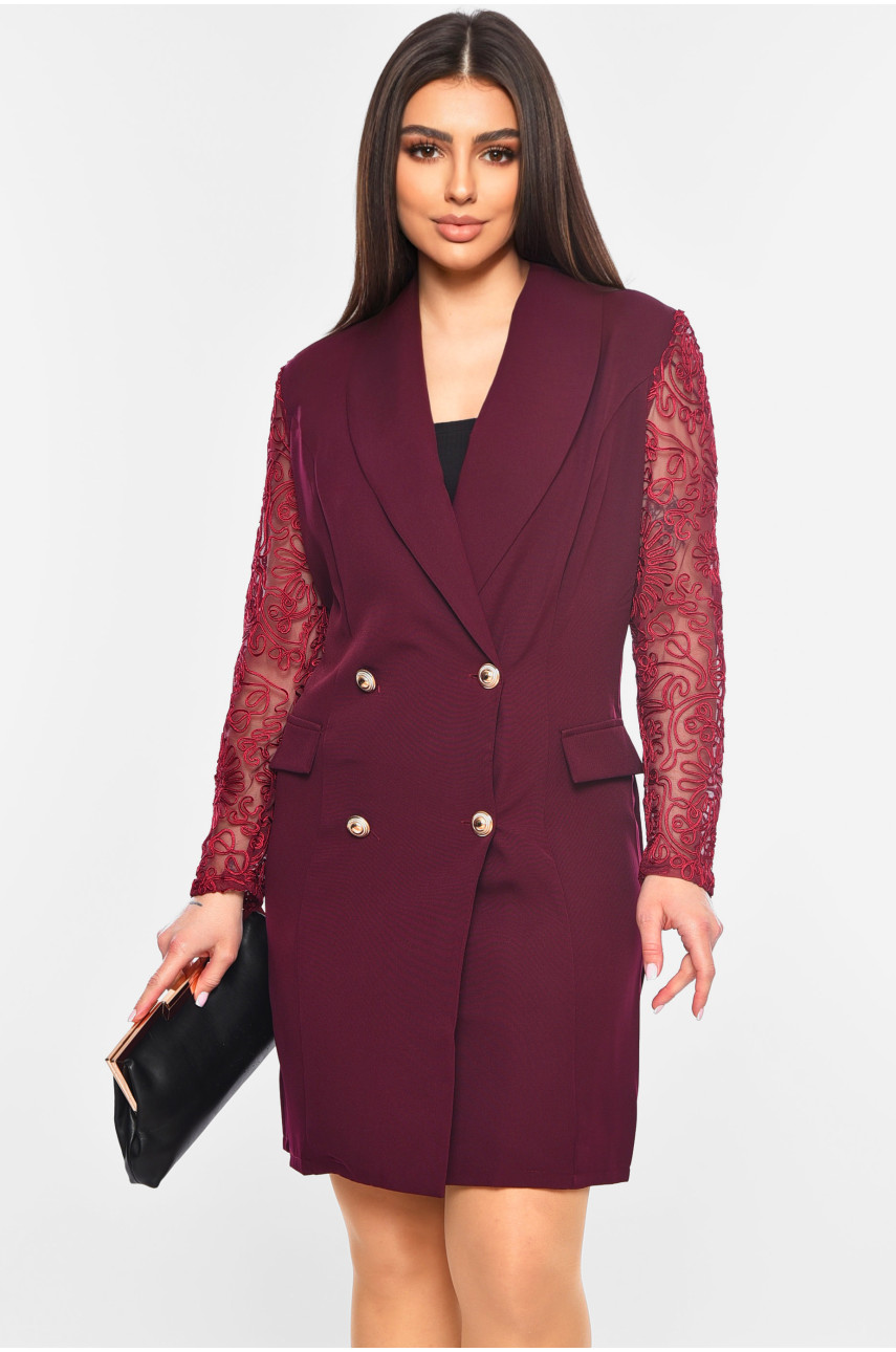 Платье-пиджак женское бордового цвета 204 198874