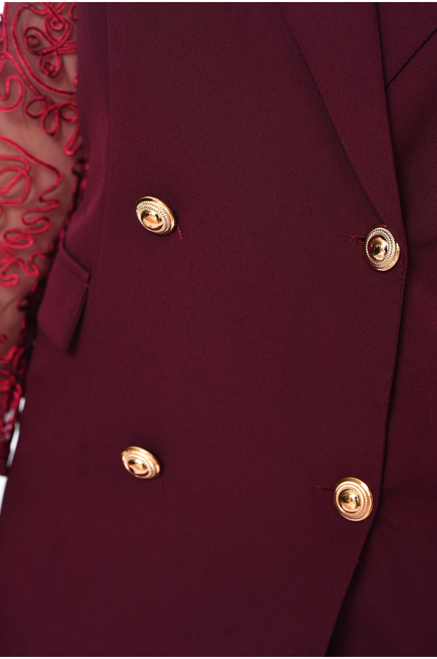 Платье-пиджак женское бордового цвета 204 198874