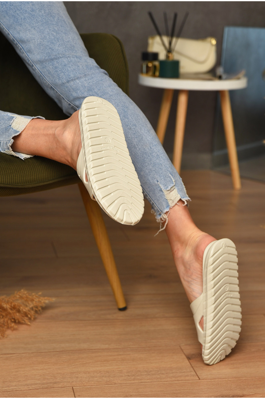 Шлепки пена женские бежевого цвета С-74 198912