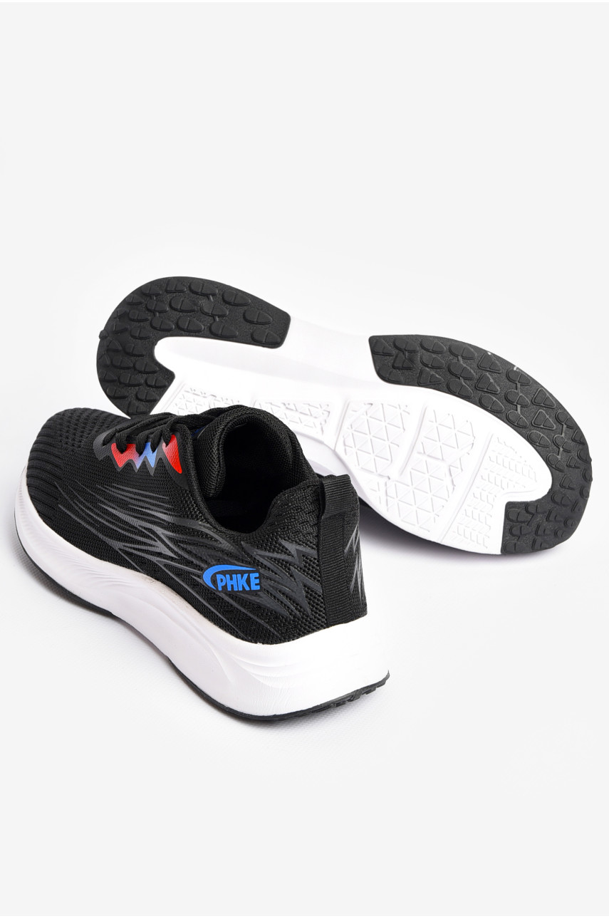 Кроссовки мужские черного цвета на шнуровке 198933