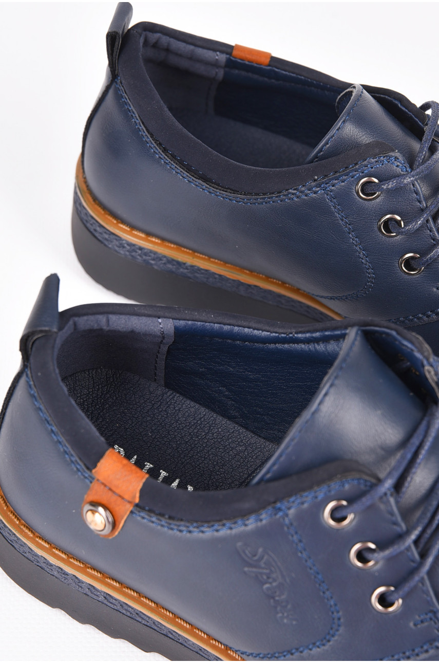 Туфлі підліткові для хлопчика темно-синього кольору D5628-1 198938