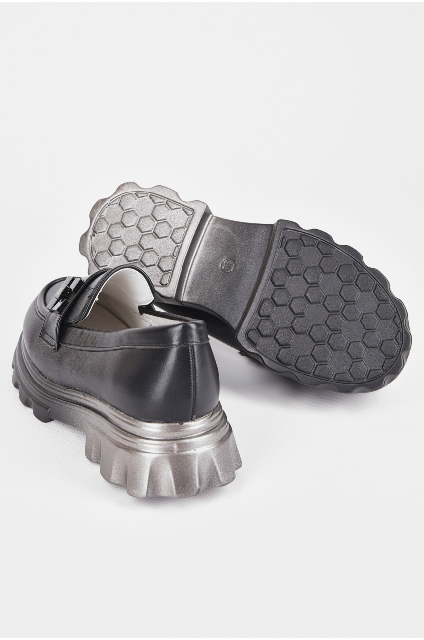 Туфли-лоферы детские для девочки черного цвета 895-6 198950