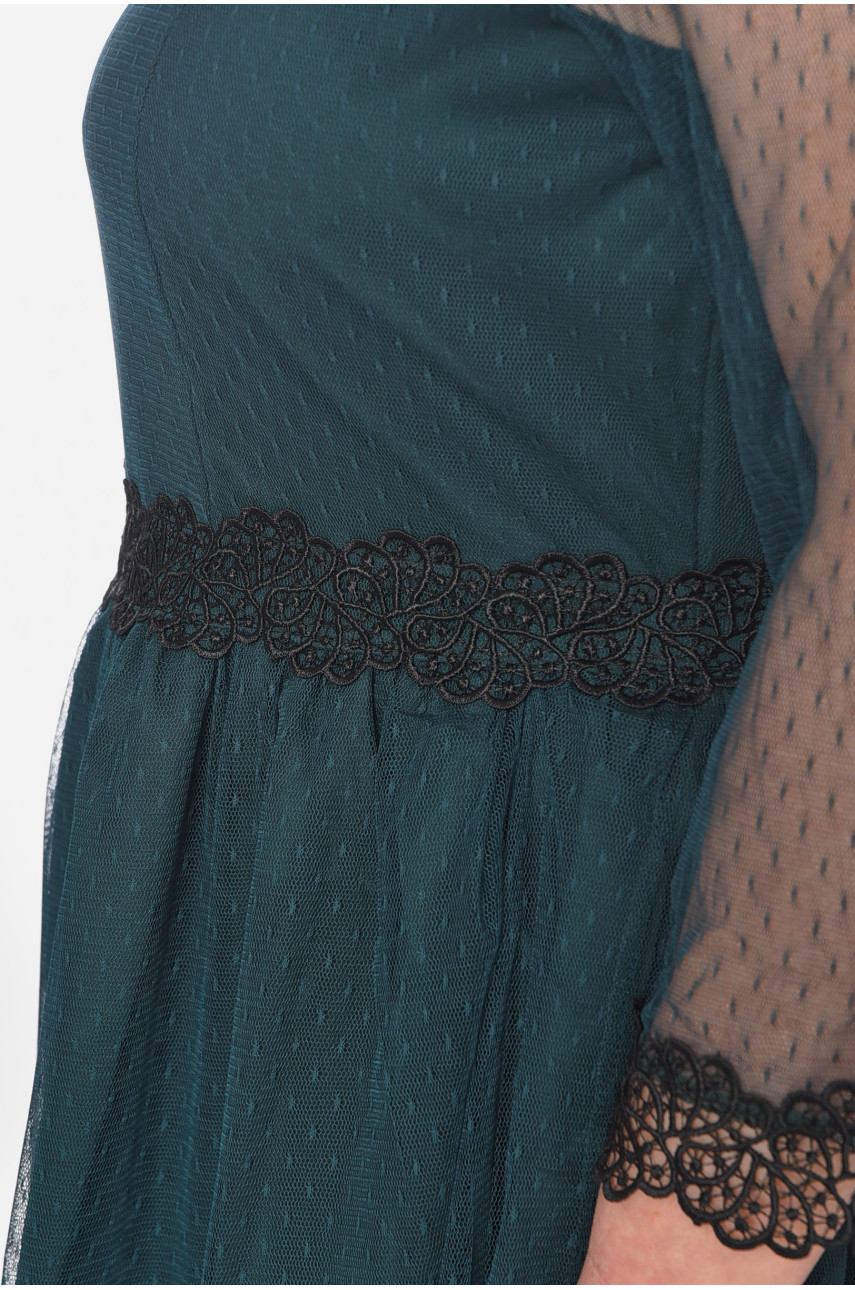 Платье женское батальное зеленого цвета 203 198957 Платье женское батальное зеленого цвета 203 198957
