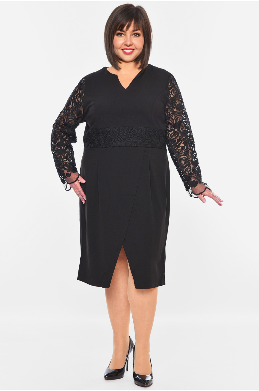 Платье женское полуботальное черного цвета 232 198971 Платье женское полуботальное черного цвета 232 198971
