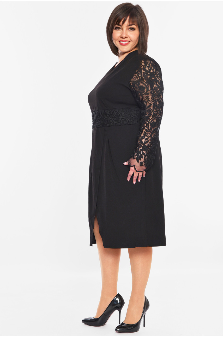 Платье женское полуботальное черного цвета 232 198971 Платье женское полуботальное черного цвета 232 198971