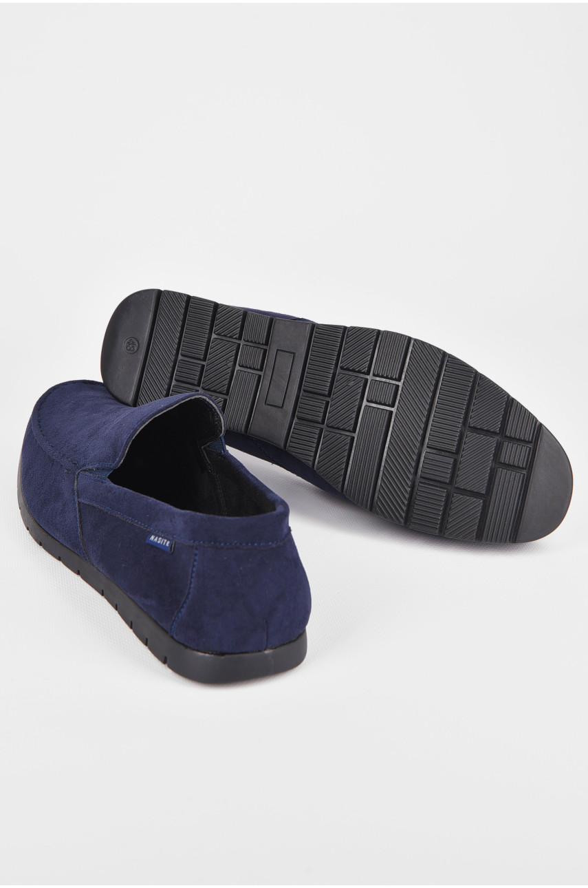 Мокасини чоловічі темно-синього кольору D61-11B 198975