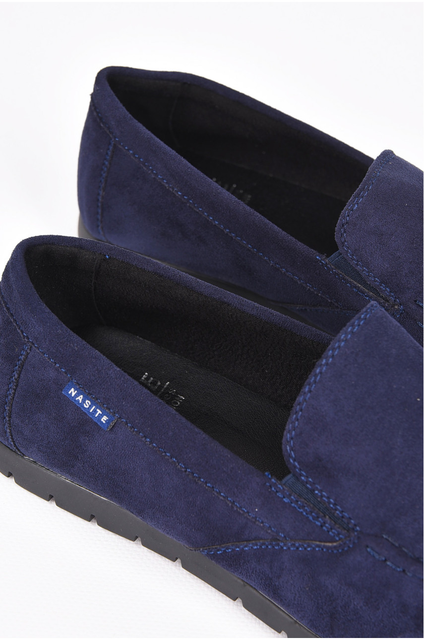 Мокасини чоловічі темно-синього кольору D61-11B 198975