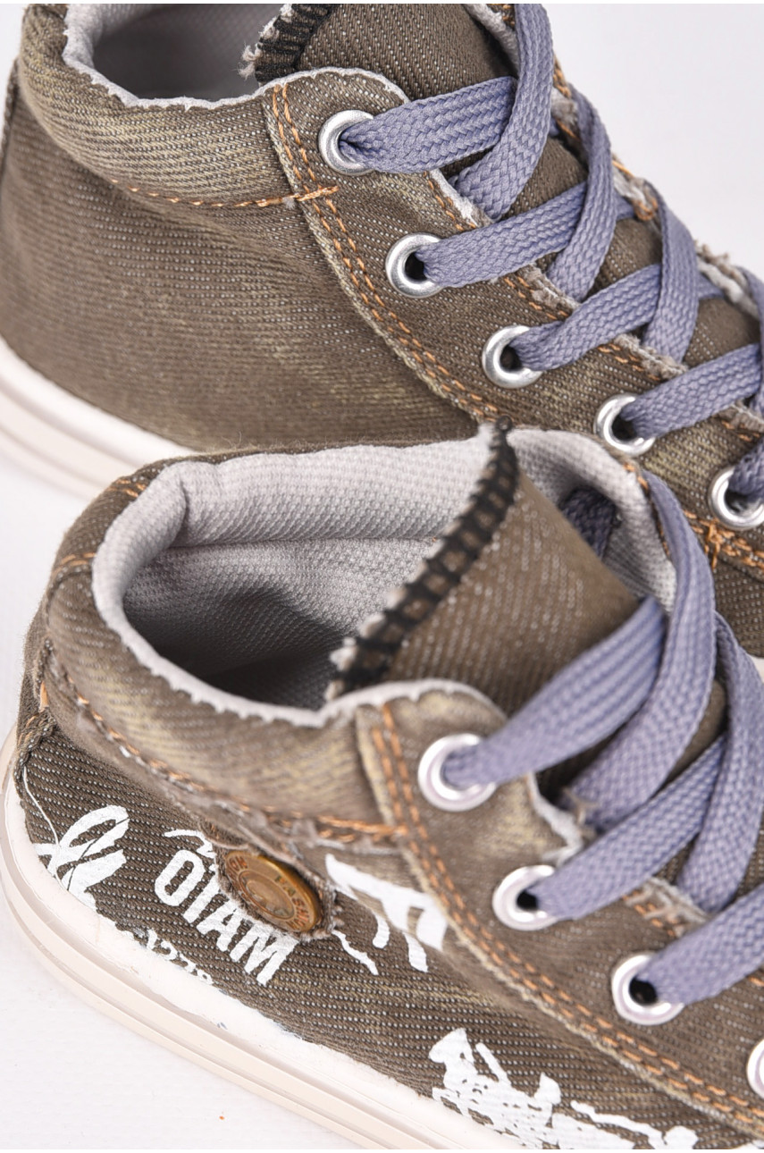 Кеди дитячі темно-сірого кольору текстиль SHH-5935 199003