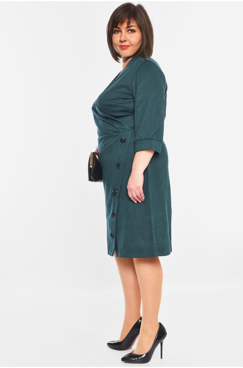 Платье женское батальное зеленого цвета 1020 199011 Платье женское батальное зеленого цвета 1020 199011