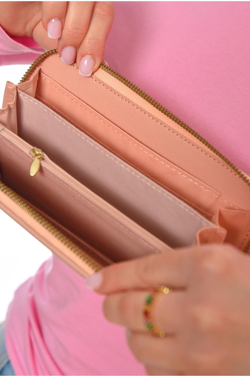 Кошелек женский из экокожи розового цвета Т8973-6 199049 Кошелек женский из экокожи розового цвета Т8973-6 199049