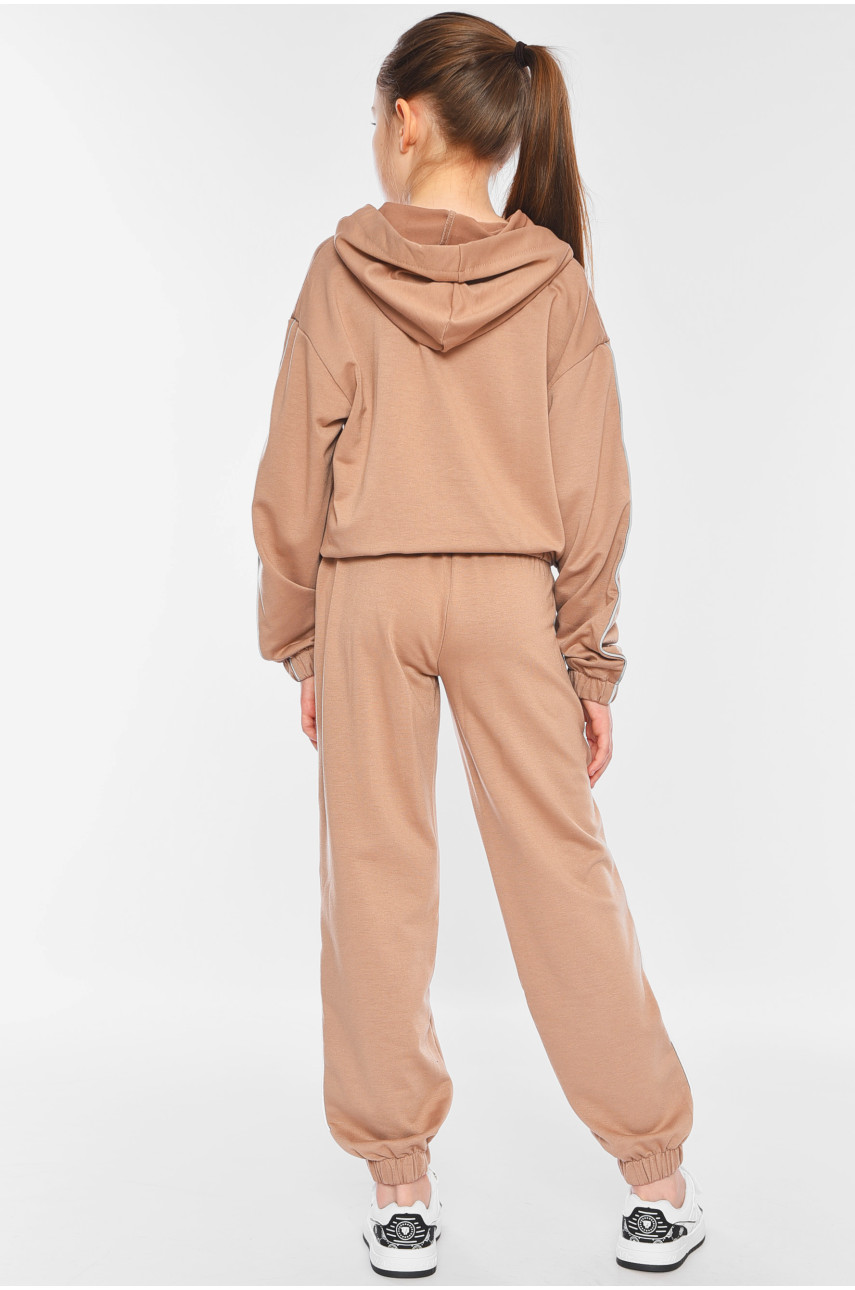 Спортивный костюм детский для девочки бежевого цвета 1704 199156 Спортивный костюм детский для девочки бежевого цвета 1704 199156
