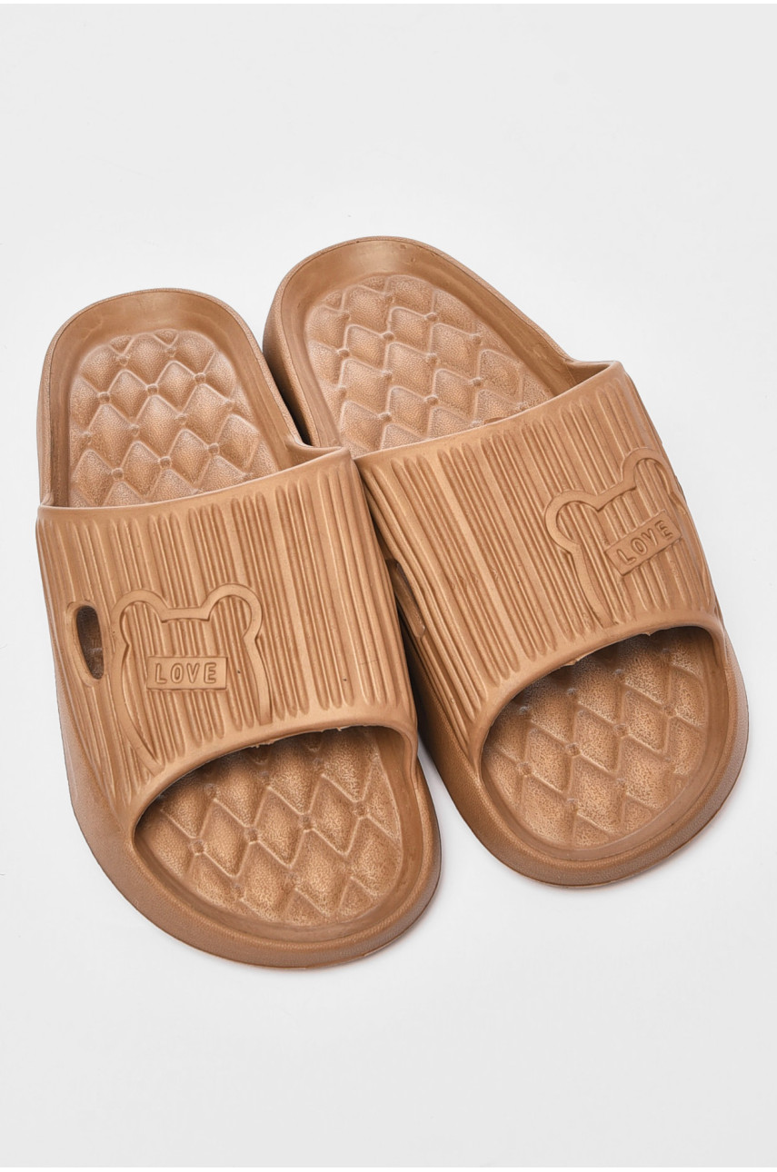 Шлепанцы пена женские цвета мокко Мишка 199161