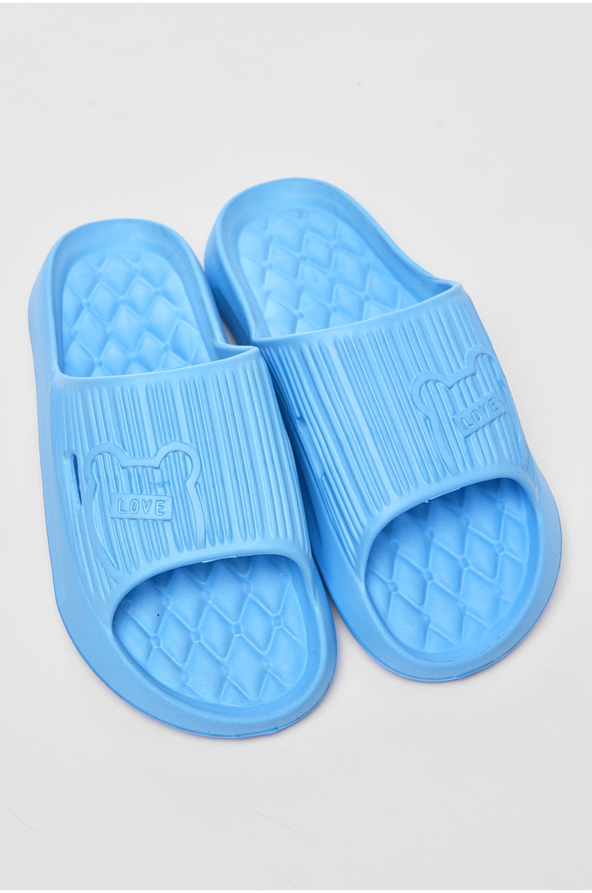 Шлепанцы пена женские голубого цвета Мишка 199163