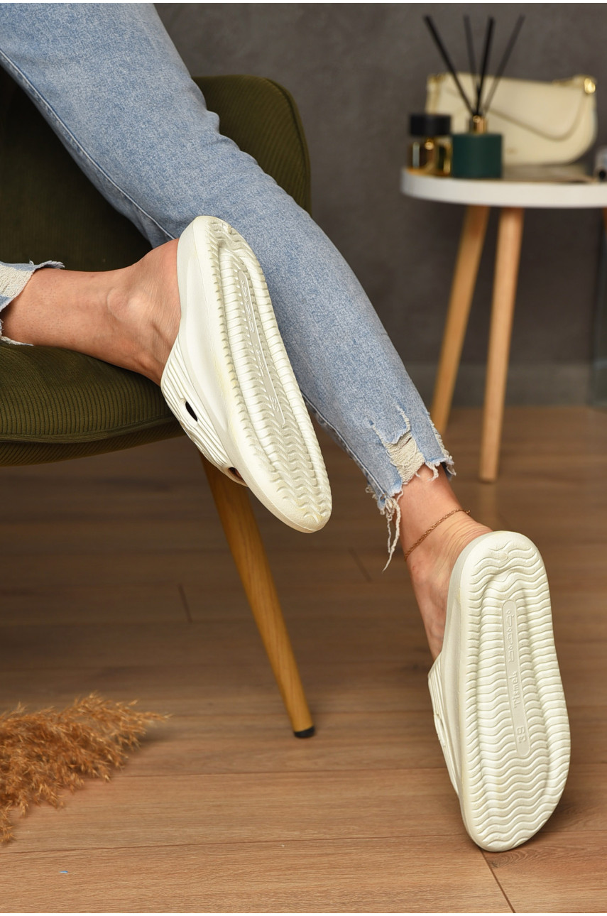 Шльопанці піна жіночі білого кольору Мишка 199164