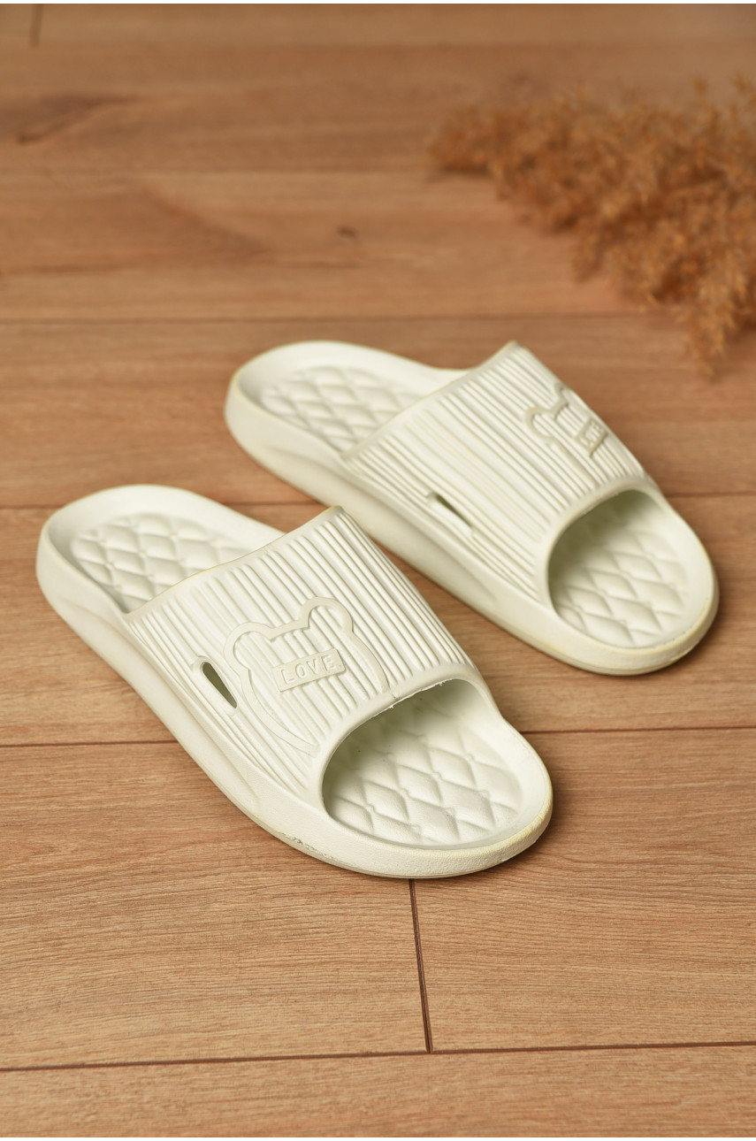 Шльопанці піна жіночі білого кольору Мишка 199164