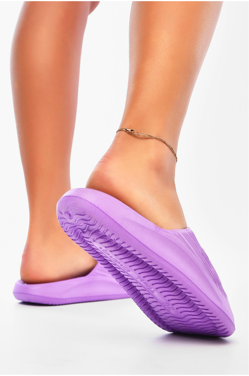 Шлепанцы пена женские фиолетового цвета Мишка 199166