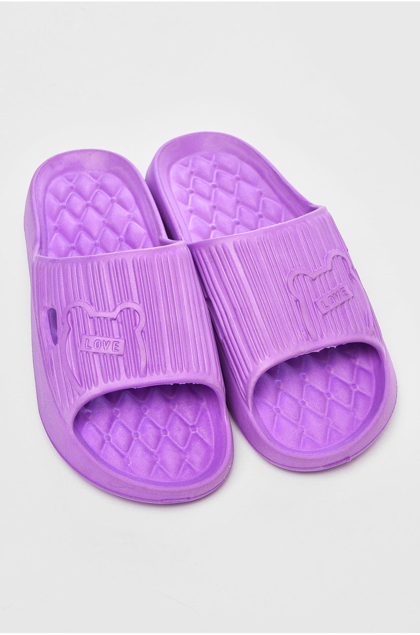 Шлепанцы пена женские фиолетового цвета Мишка 199166