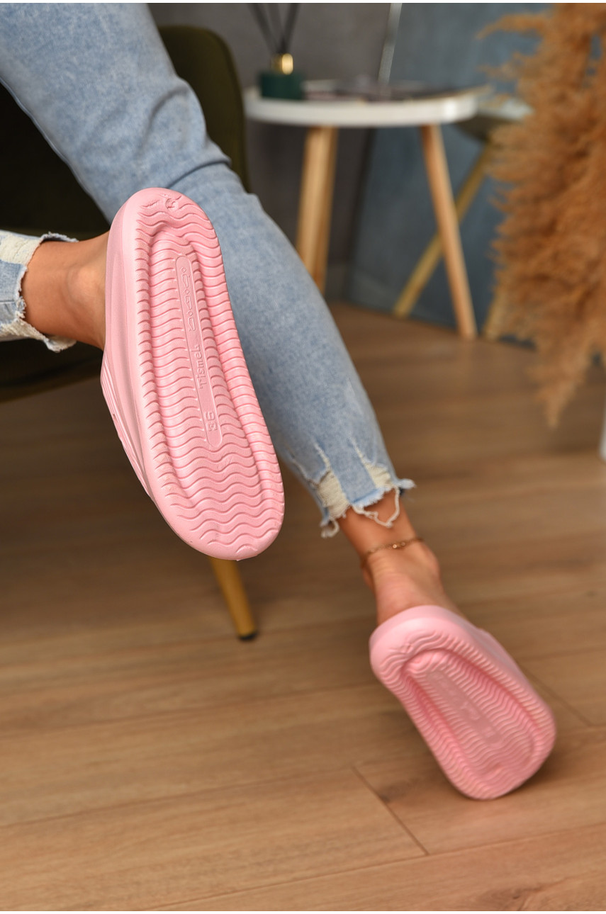 Шлепанцы пена женские светло-розового цвета Мишка 199167