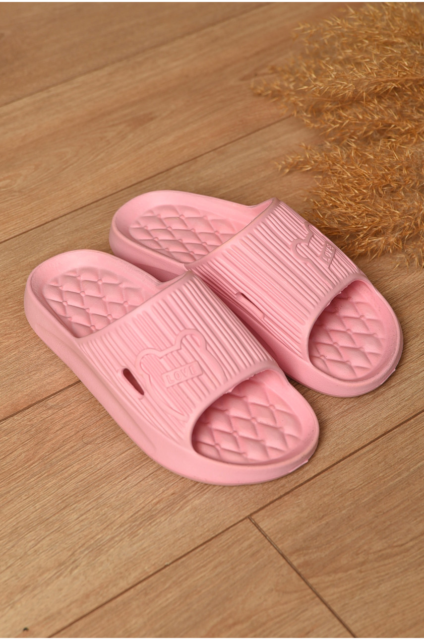 Шлепанцы пена женские светло-розового цвета Мишка 199167