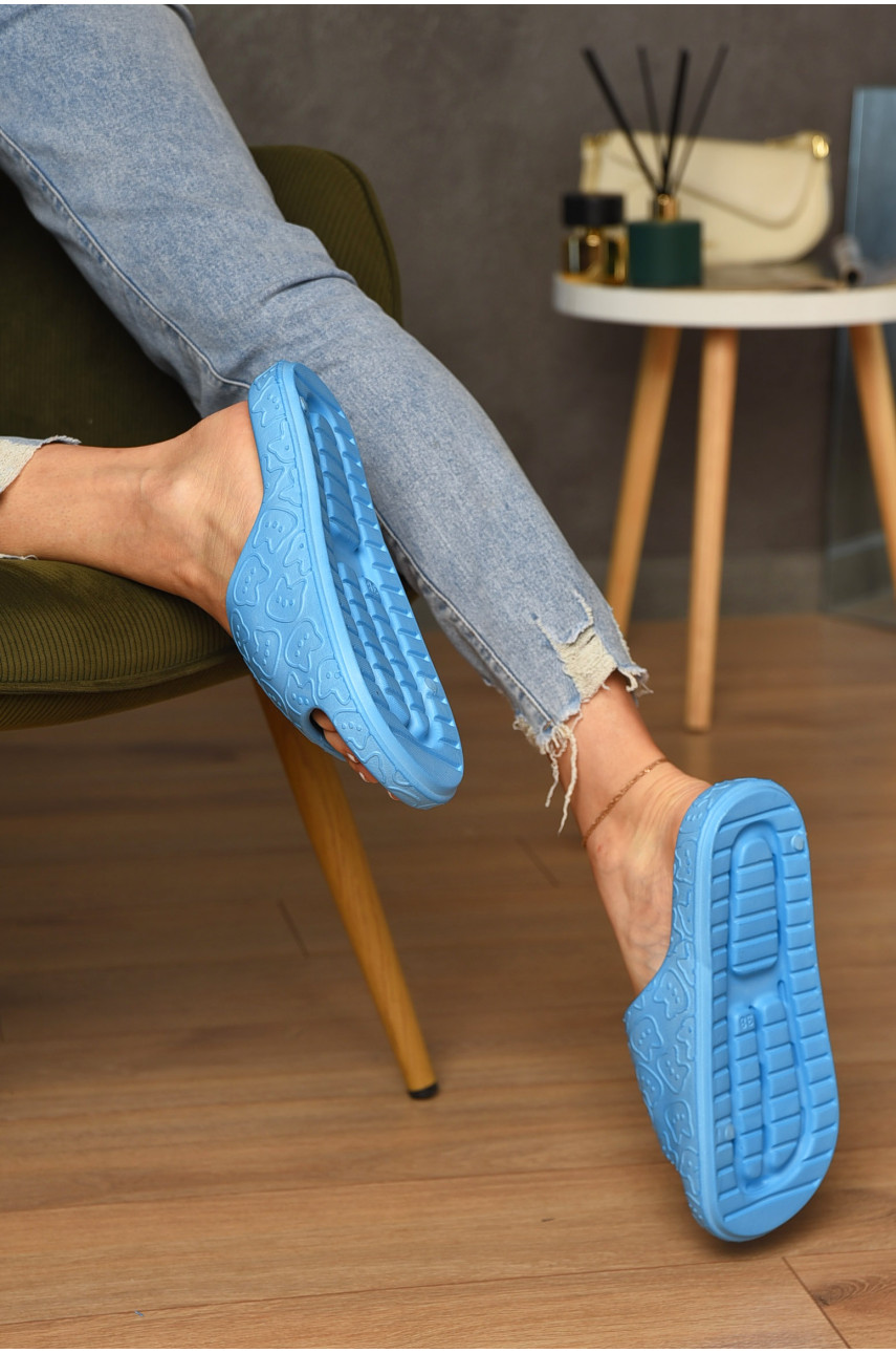 Шльопанці піна жіночі блакитного кольору Котики 199170