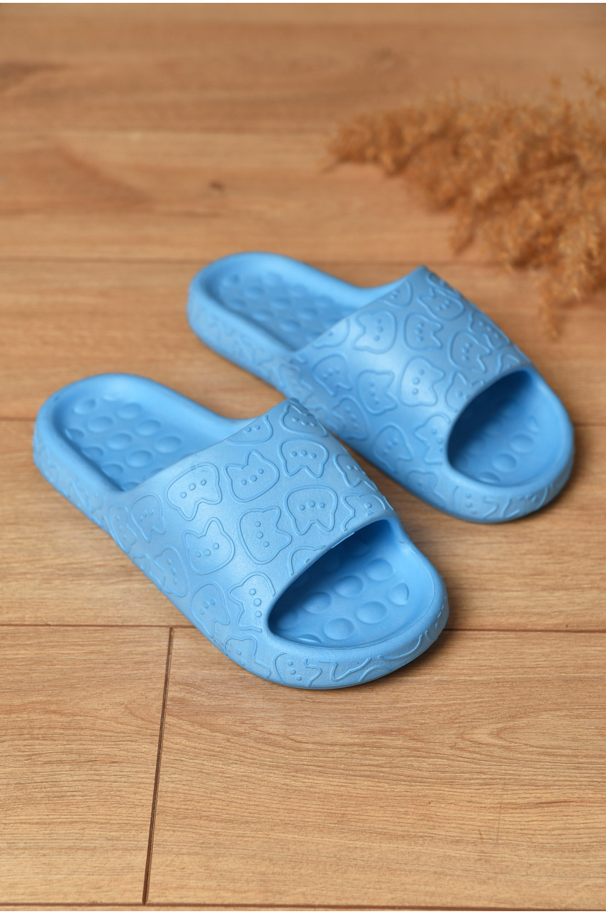 Шльопанці піна жіночі блакитного кольору Котики 199170
