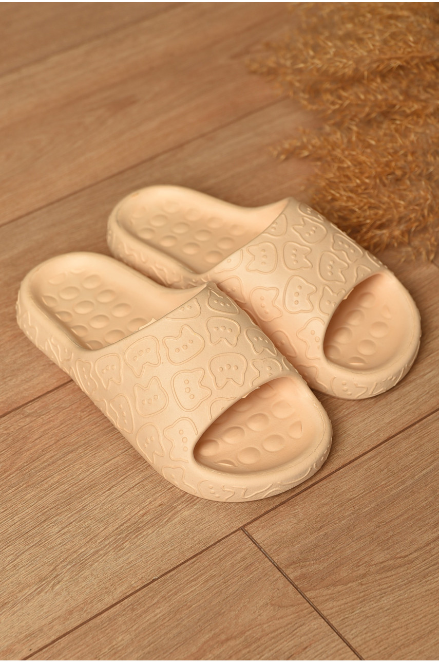 Шльопанці піна жіночі персикового кольору Котики 199171