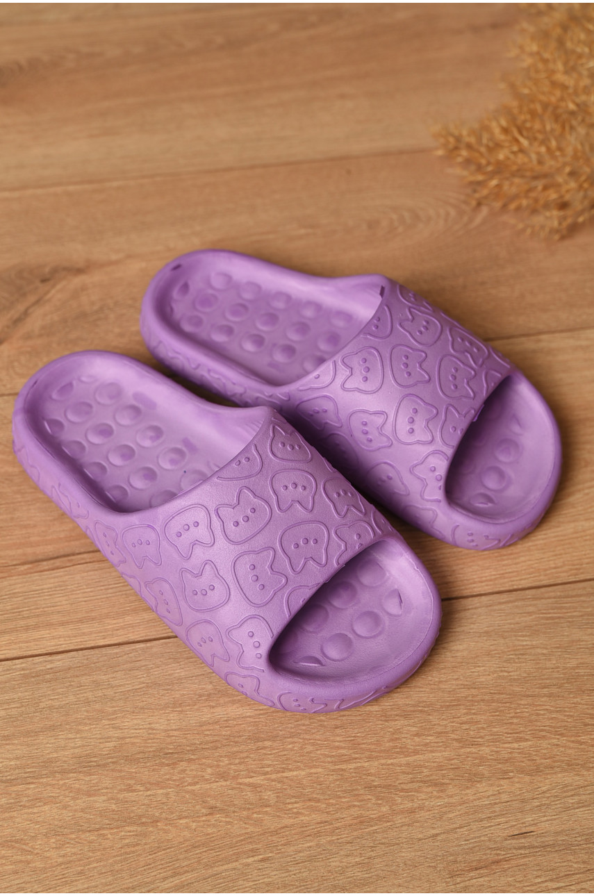Шлепанцы пена женские фиолетового цвета Котики 199176