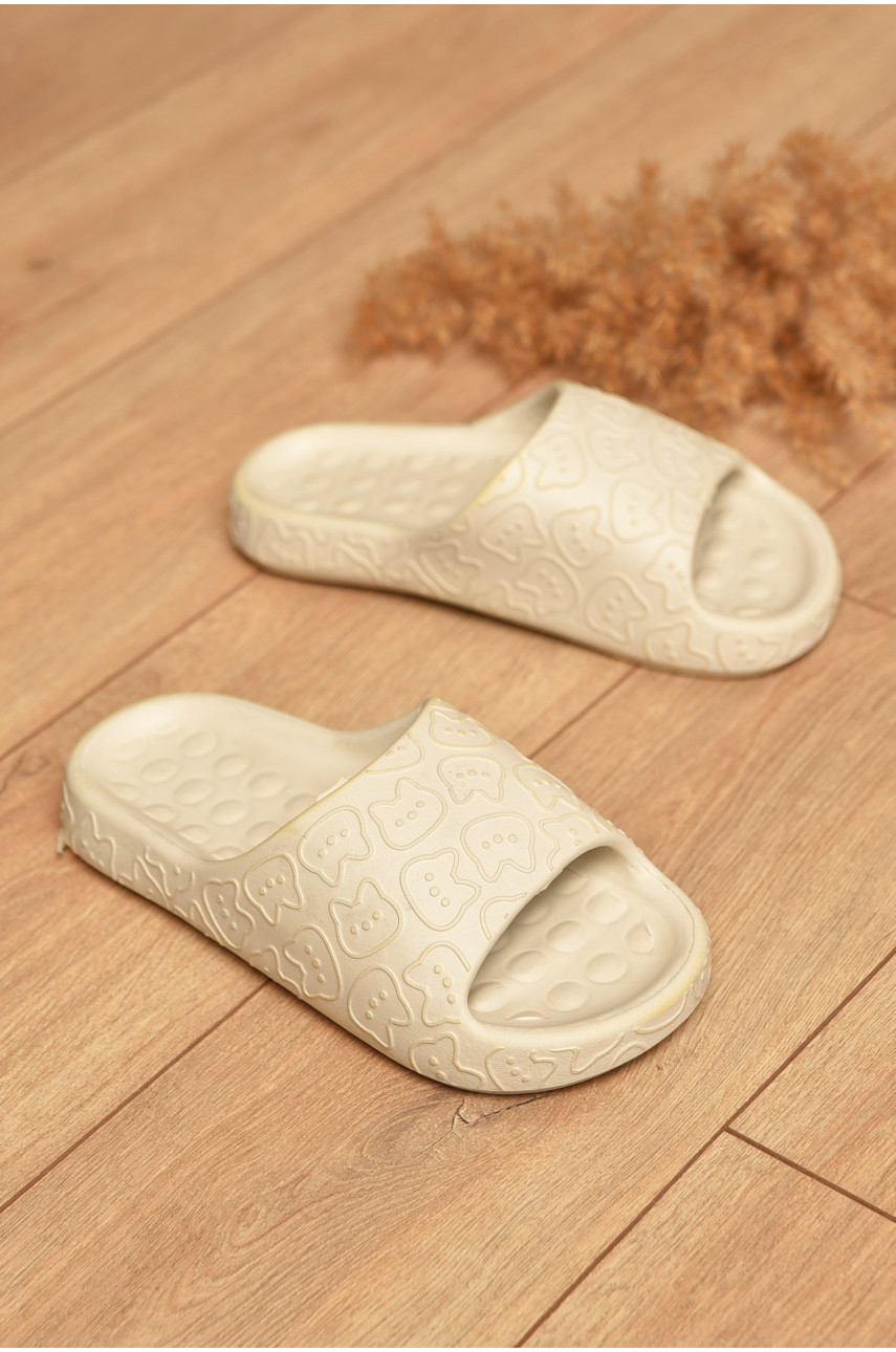 Шлепанцы пена женские серого цвета Котики 199181