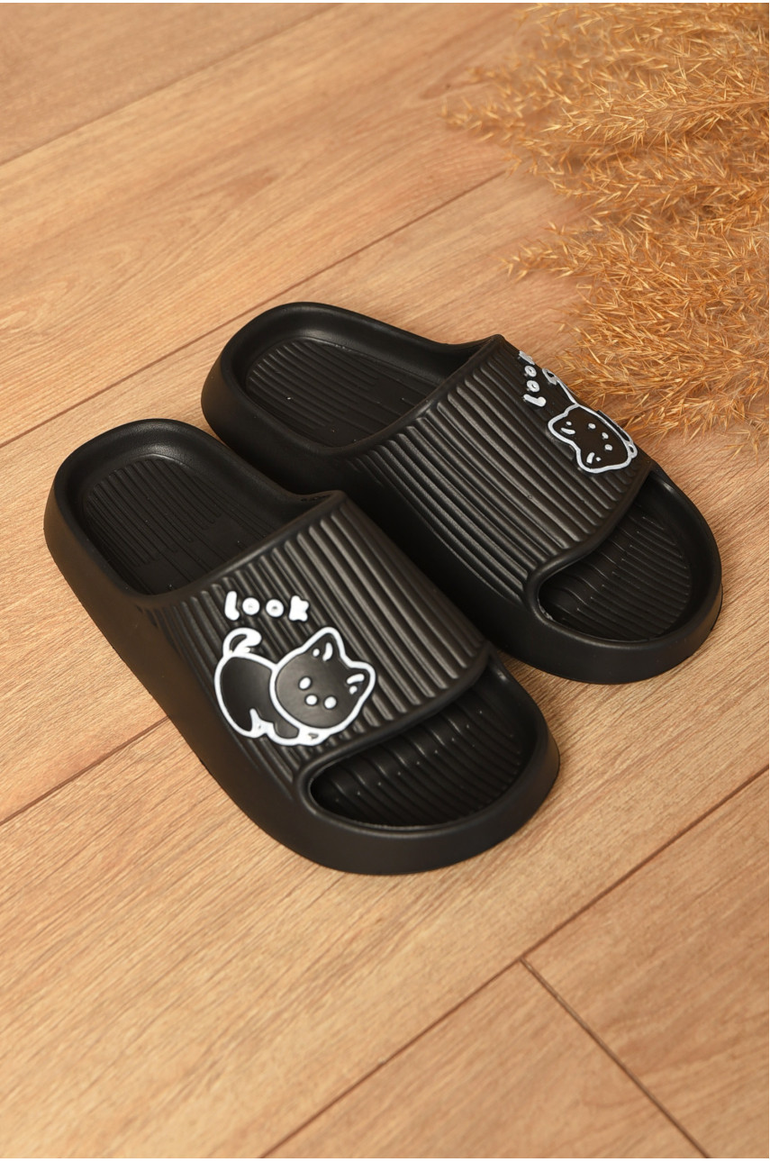 Шльопанці піна жіночі чорного кольору 104 199260