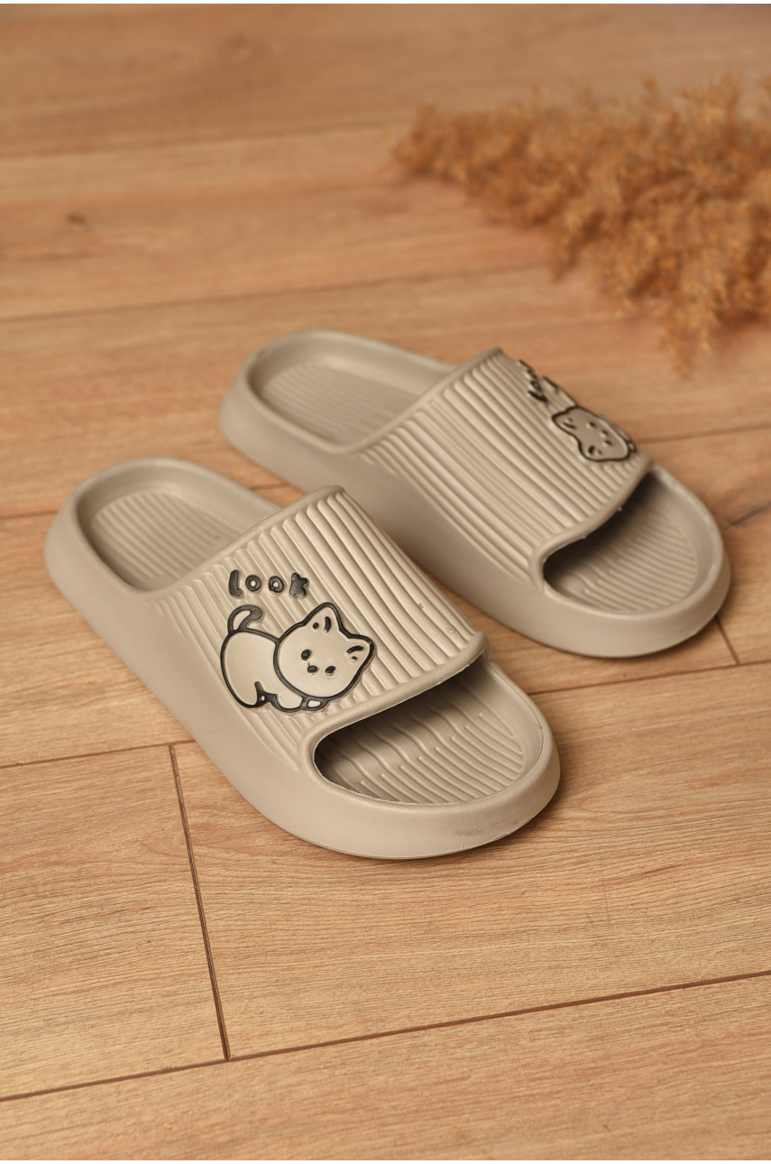 Шльопанці піна жіночі сірого кольору 104 199271
