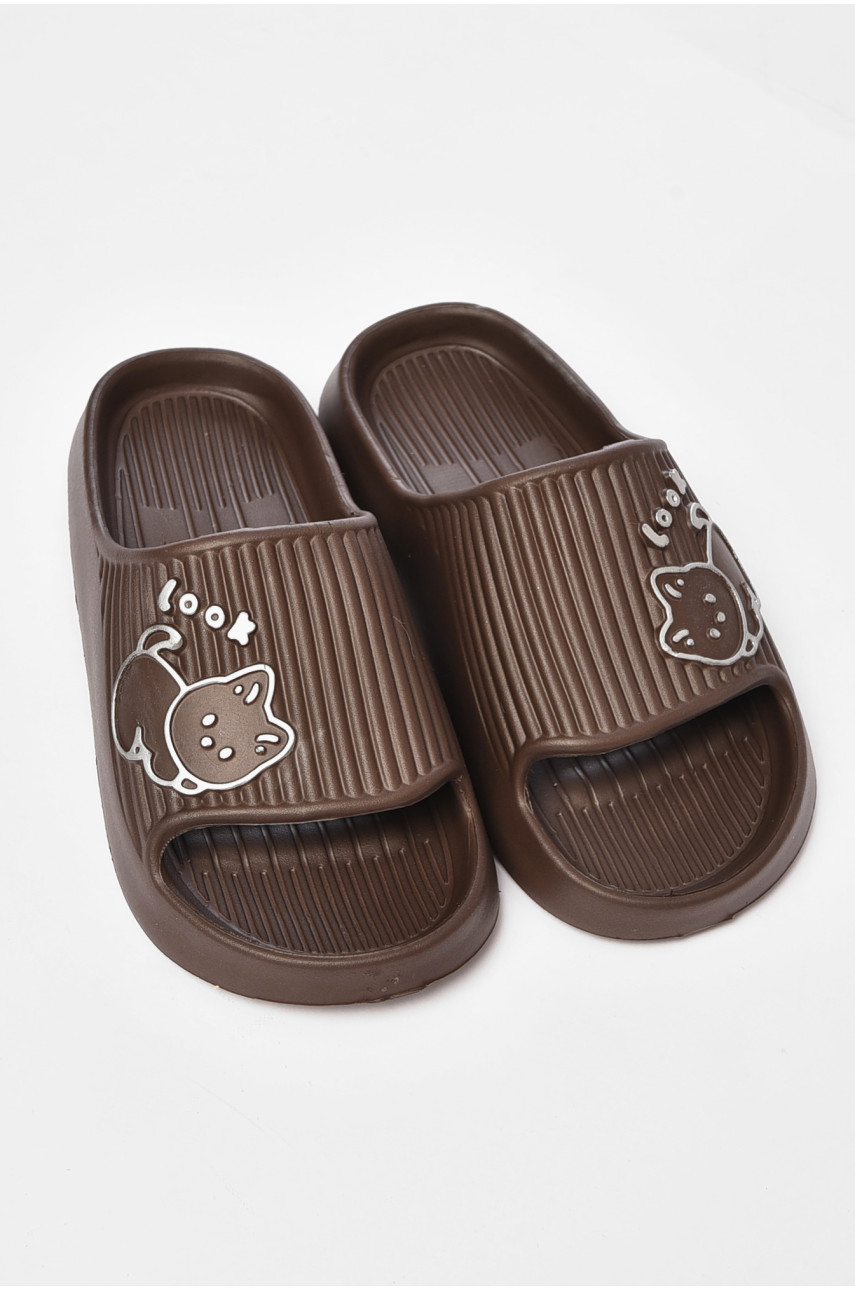 Шльопанці піна жіночі темно-коричневого кольору 104 199273