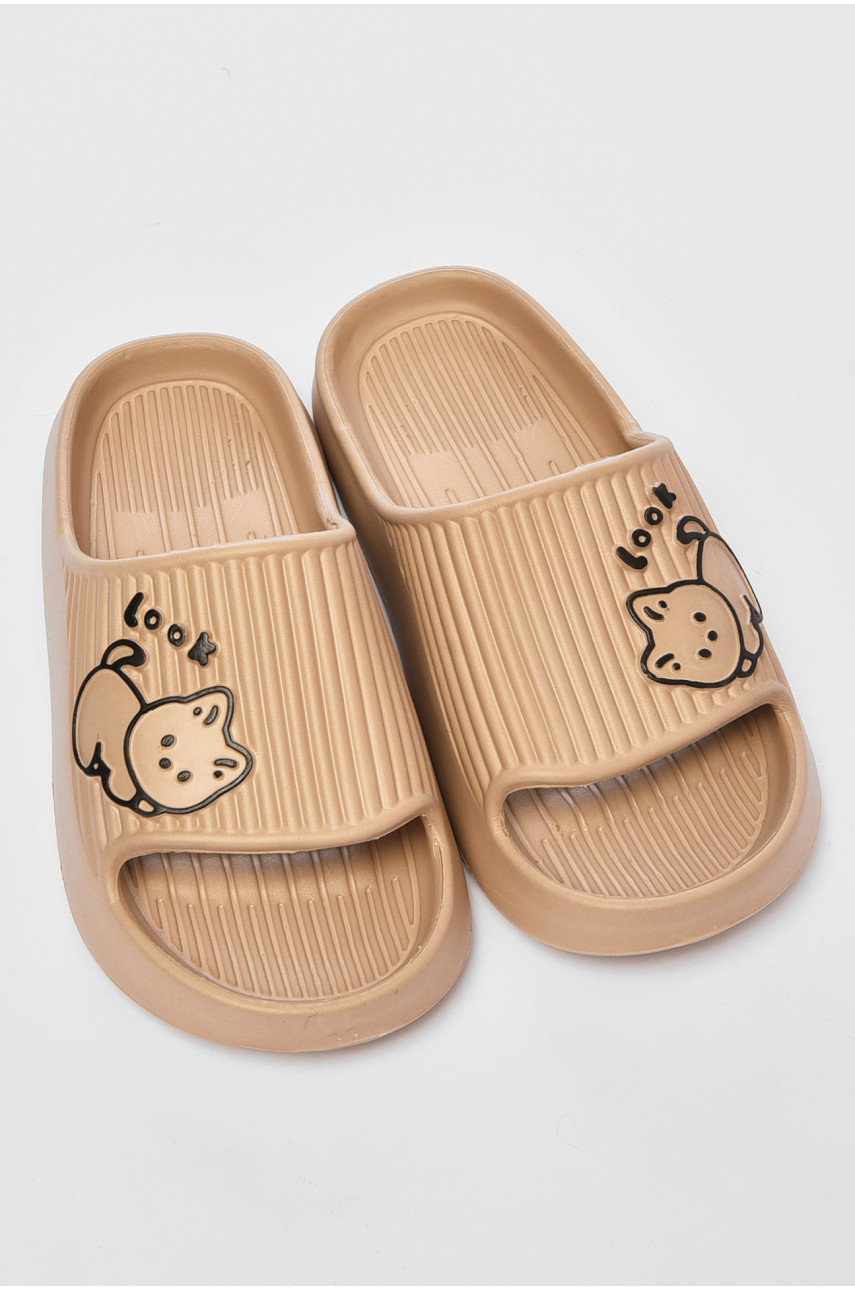 Шлепанцы пена женские темно-бежевого цвета 104 199278