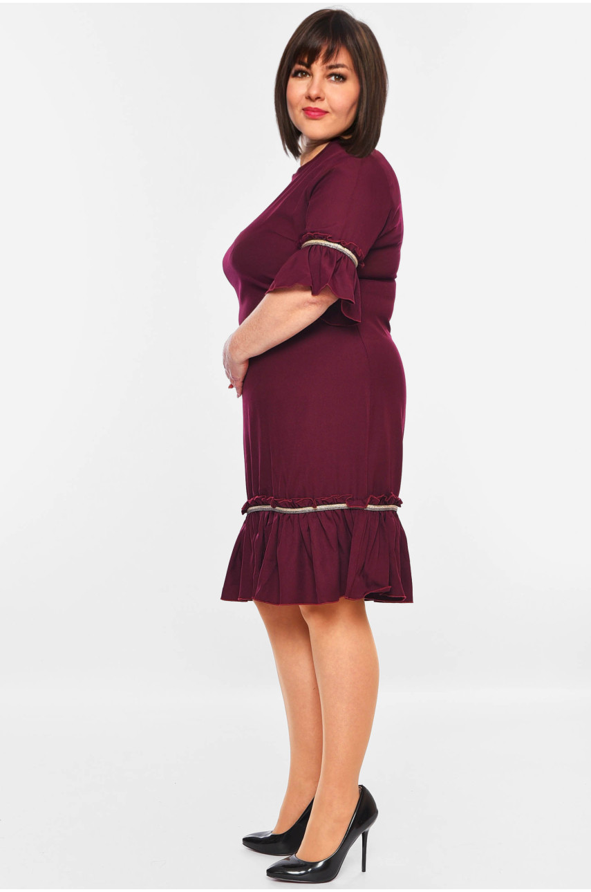 Сукня жіноча батальна темно-фіолетового кольору 223 199309 Сукня жіноча батальна темно-фіолетового кольору 223 199309