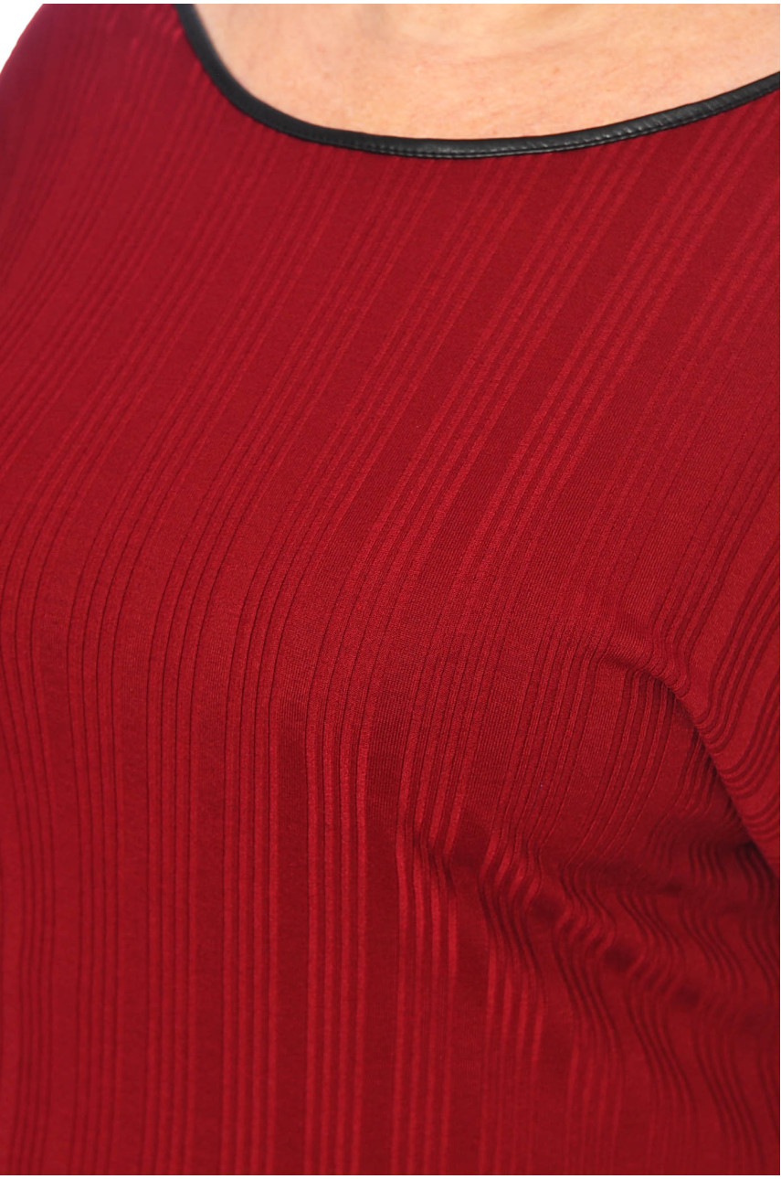 Сукня жіноча батальна бордового кольору 086 199329