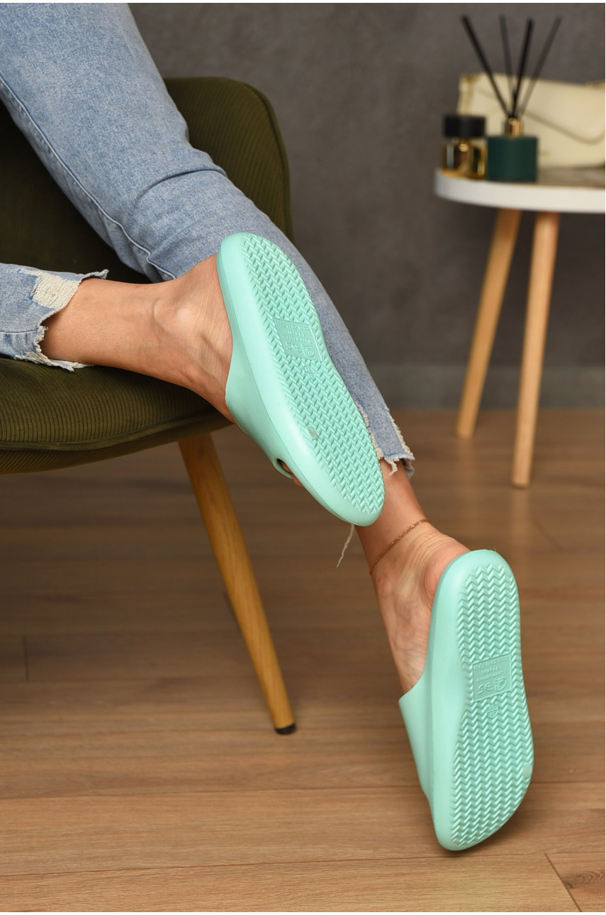 Шльопанці піна жіночі м'ятного кольору С-45 199333