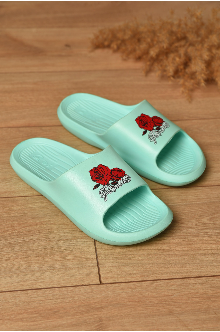 Шльопанці піна жіночі м'ятного кольору С-45 199333