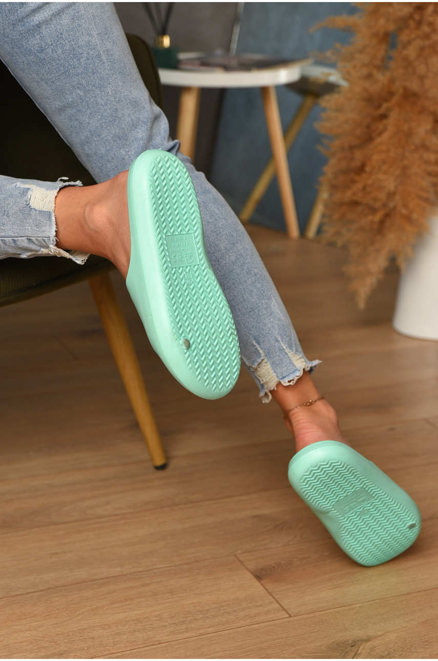 Шльопанці піна жіночі м'ятного кольору С-45 199334