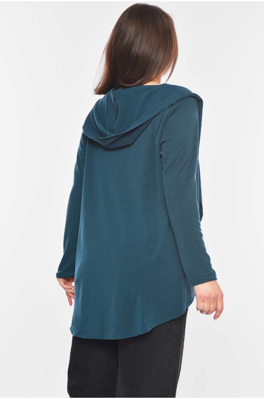 Кардиган женский однотонный изумрудного цвета 029 199336