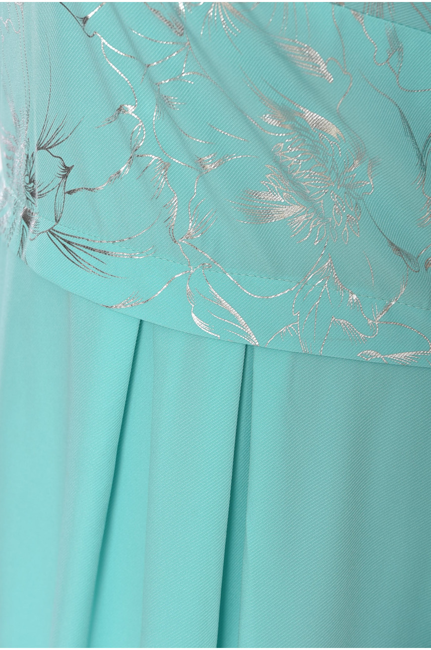 Платье женское батальное мятного цвета 250 199345 Платье женское батальное мятного цвета 250 199345