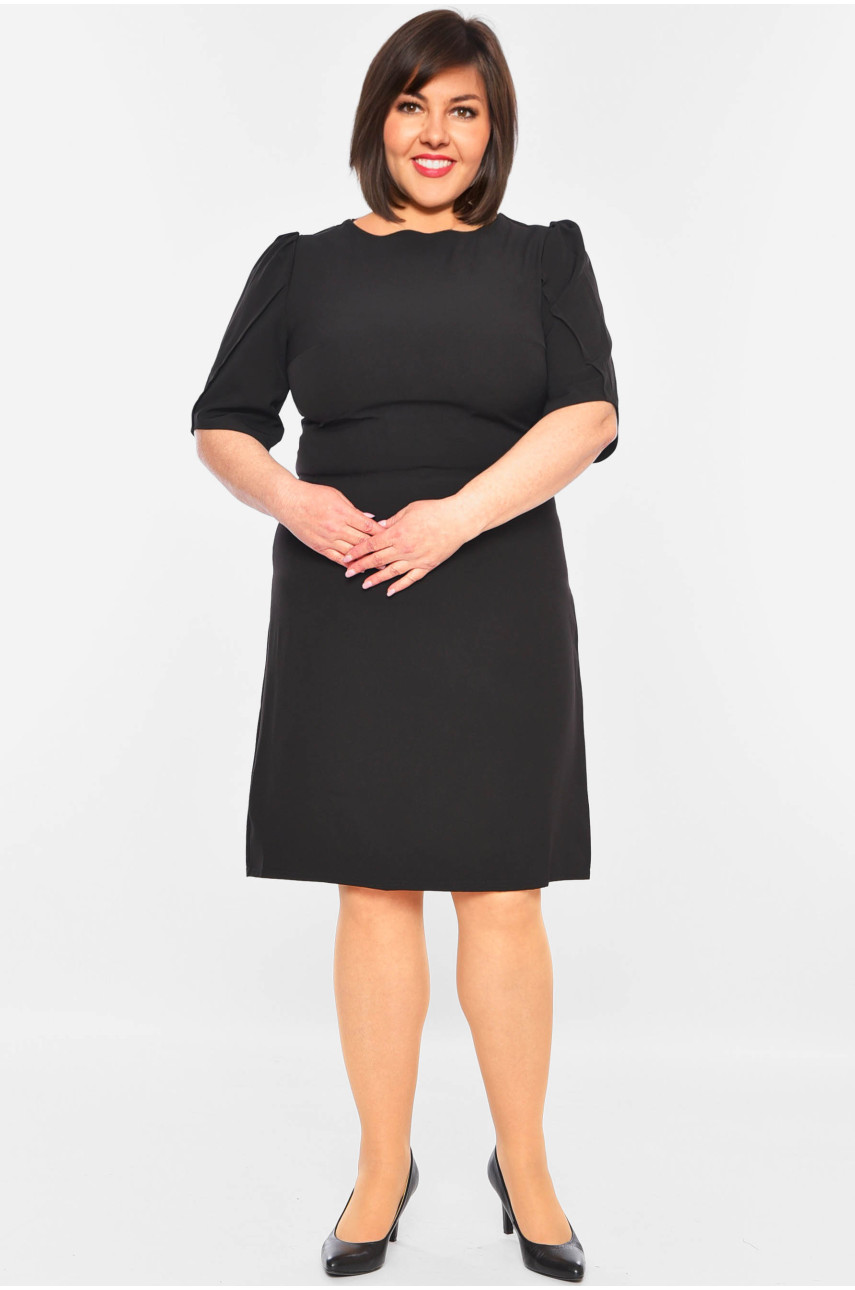 Сукня жіноча напівботальна чорного кольору 031 199375 Сукня жіноча напівботальна чорного кольору 031 199375