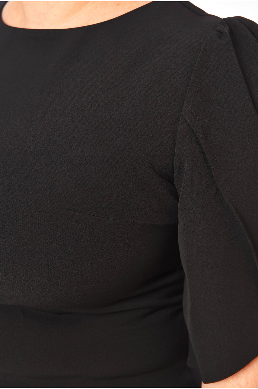 Сукня жіноча напівботальна чорного кольору 031 199375 Сукня жіноча напівботальна чорного кольору 031 199375