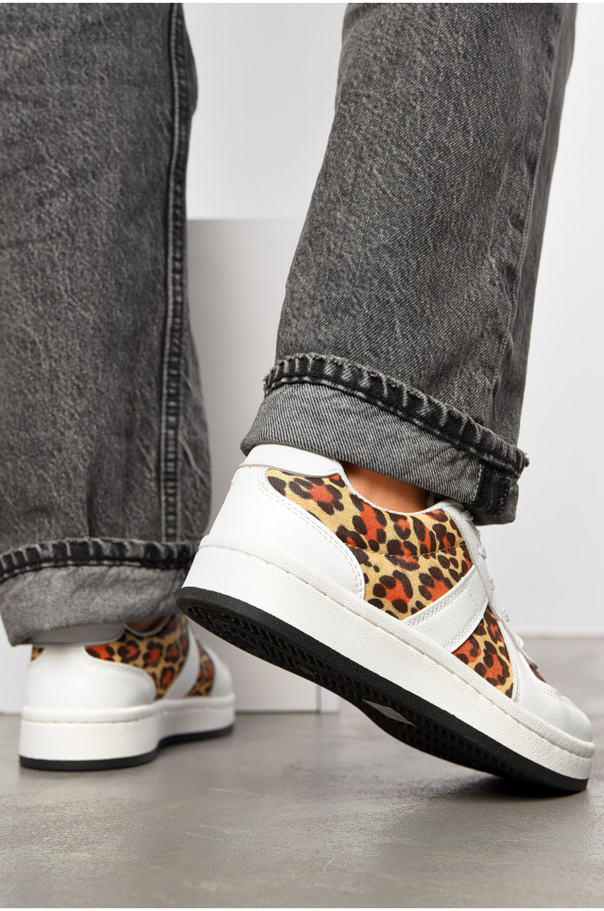 Кросівки жіночі білого кольору на шнурівці 2025-1-2 199378 Кросівки жіночі білого кольору на шнурівці 2025-1-2 199378