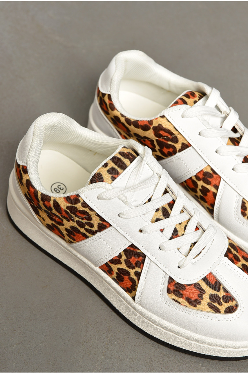 Кросівки жіночі білого кольору на шнурівці 2025-1-2 199378 Кросівки жіночі білого кольору на шнурівці 2025-1-2 199378