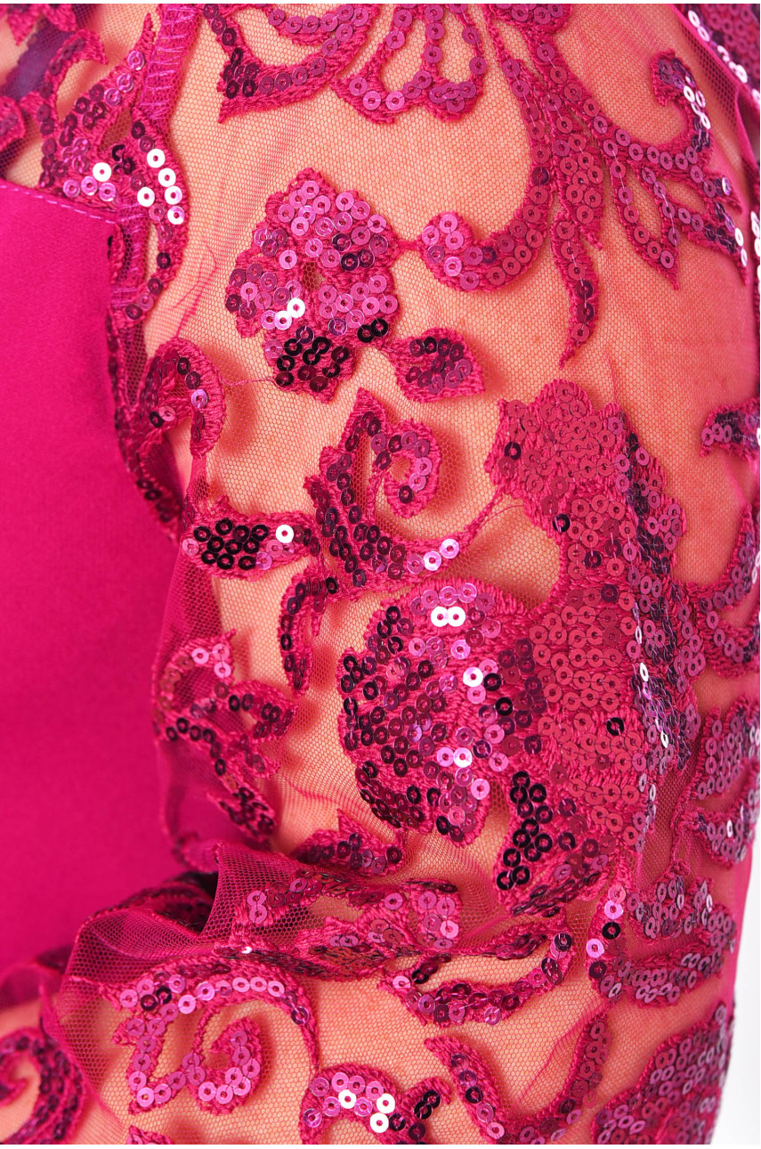 Платье женское полуботальное малинового цвета 199389 Платье женское полуботальное малинового цвета 199389